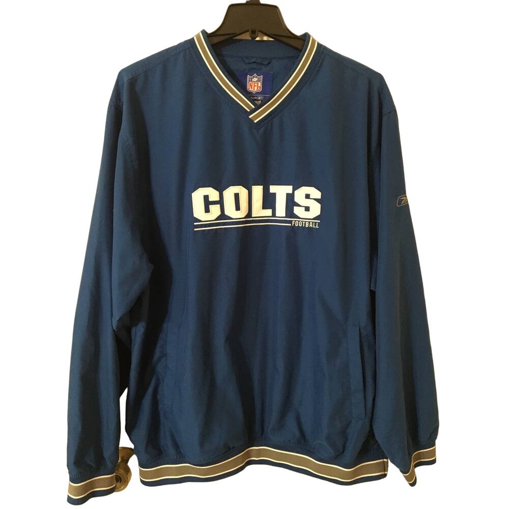 Like New NFL Reebok XL Colts Football Pull Over Windbreaker Jacket
